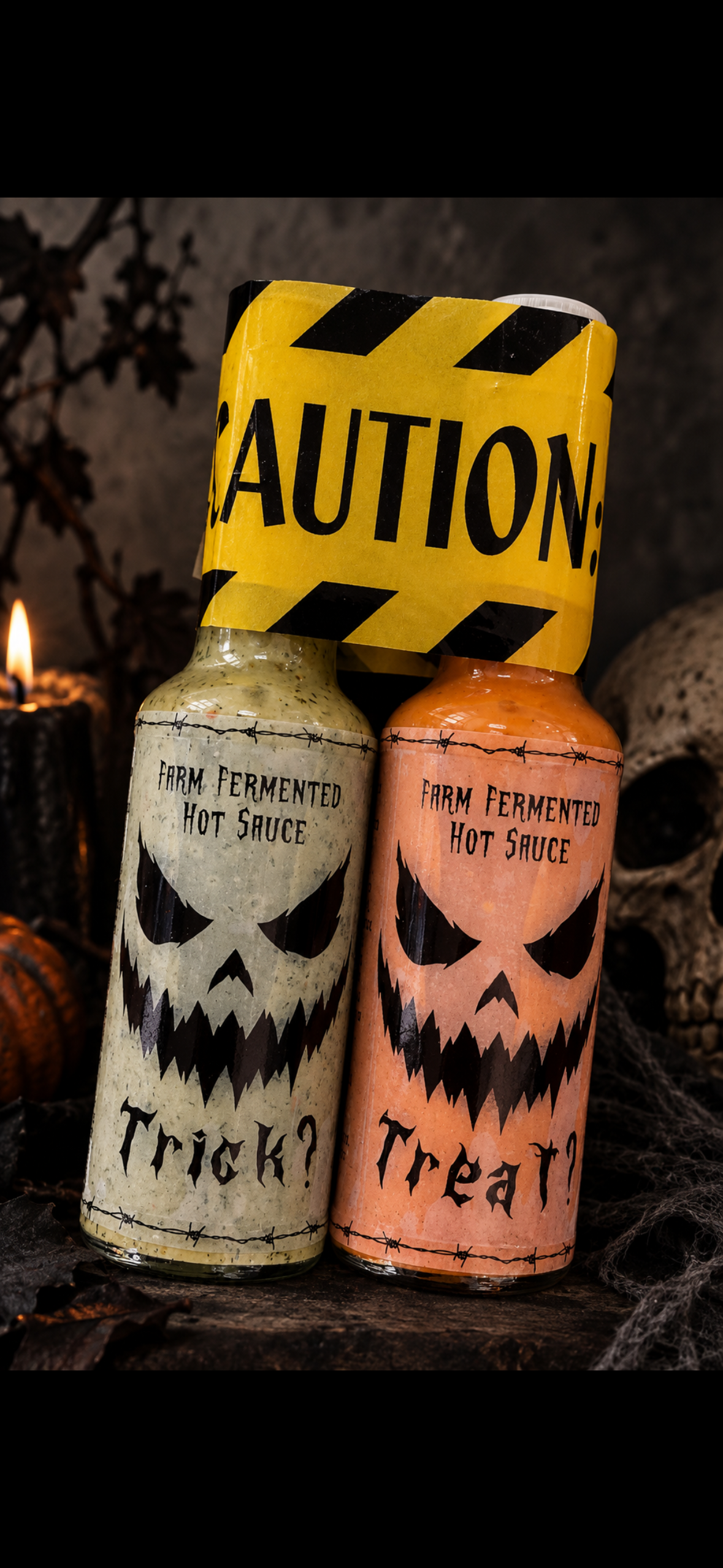 Trick or treat fermented hot sauce gift pack.